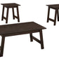 HomeRoots Cappuccino Contemporary Table in Set of 3