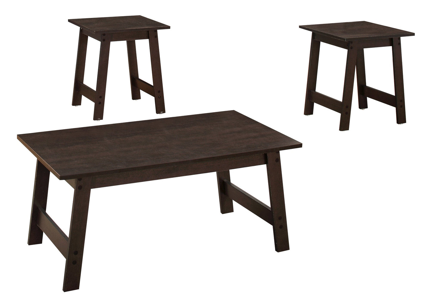 HomeRoots Cappuccino Contemporary Table in Set of 3
