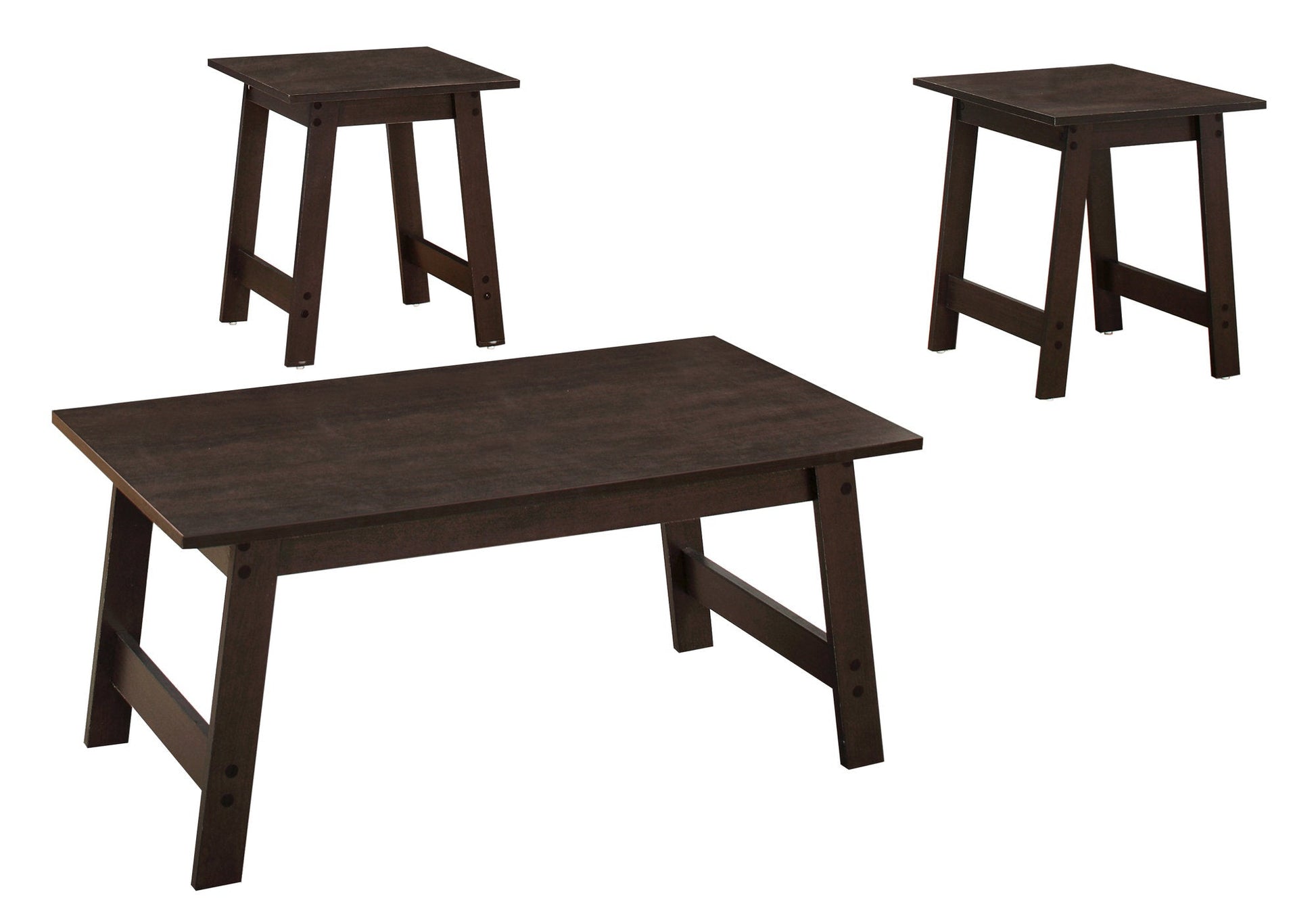 HomeRoots Cappuccino Contemporary Table in Set of 3