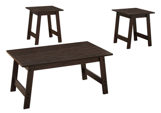HomeRoots Cappuccino Contemporary Table in Set of 3