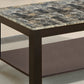 HomeRoots Cappuccino Marble Look Top Table in Set of 3