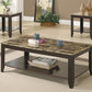 HomeRoots Cappuccino Marble Look Top Table in Set of 3