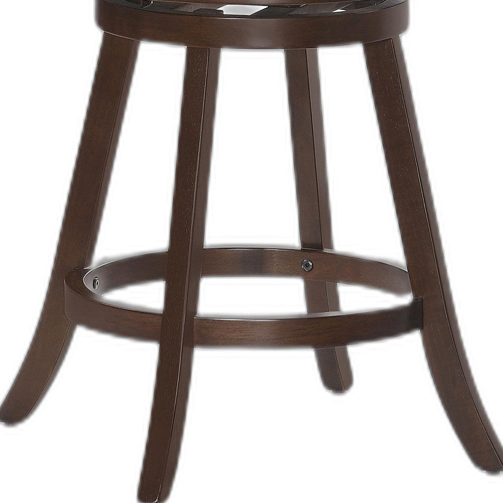 HomeRoots Cappuccino Slatted Counter Swivel Height Chair