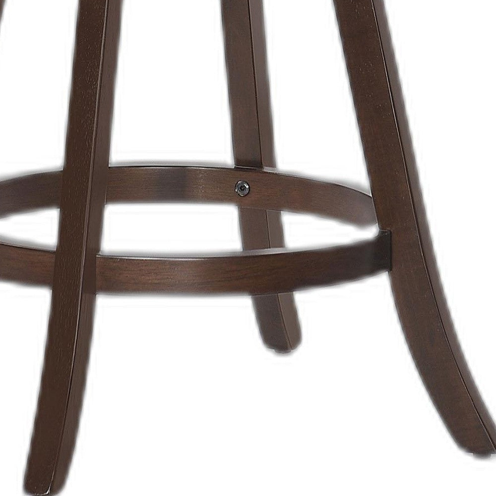 HomeRoots Cappuccino Slatted Counter Swivel Height Chair