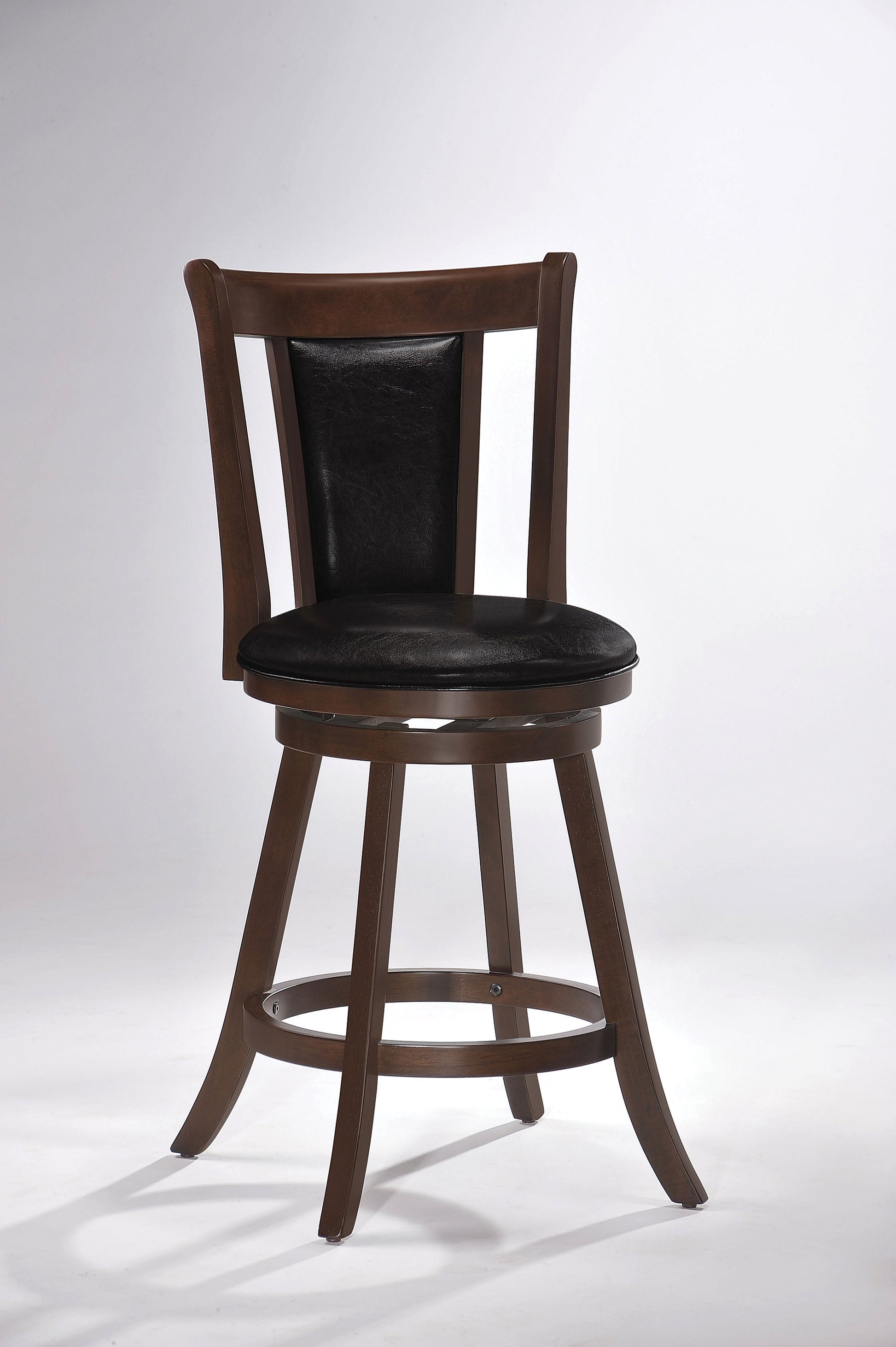 HomeRoots Cappuccino Slatted Counter Swivel Height Chair