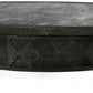 HomeRoots Carved Round Wooden Coffee Table in Black Finish