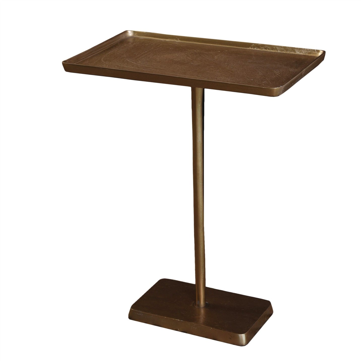 HomeRoots Cast Aluminum Side Table With Gold Finish