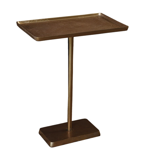 HomeRoots Cast Aluminum Side Table With Gold Finish