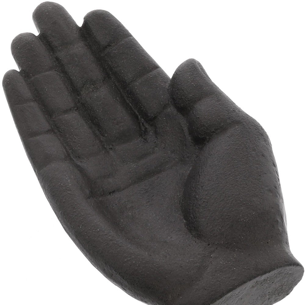 HomeRoots Cast Iron Hand Shaped Sculpture in Black Finish