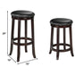 HomeRoots Chelsea Bar Stool With Swivel, PU & Espresso, Set of 2