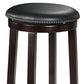 HomeRoots Chelsea Bar Stool With Swivel, PU & Espresso, Set of 2