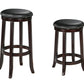 HomeRoots Chelsea Bar Stool With Swivel, PU & Espresso, Set of 2