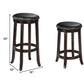 HomeRoots Chelsea Counter Height Stool With Swivel, PU & Espresso, Set of 2