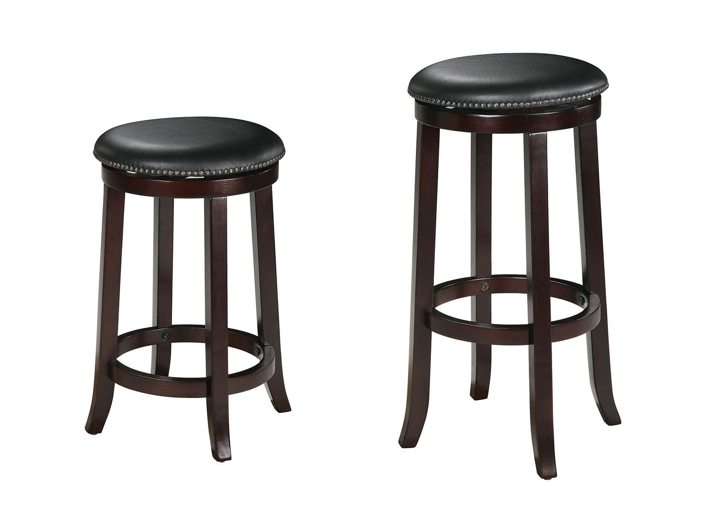 HomeRoots Chelsea Counter Height Stool With Swivel, PU & Espresso, Set of 2