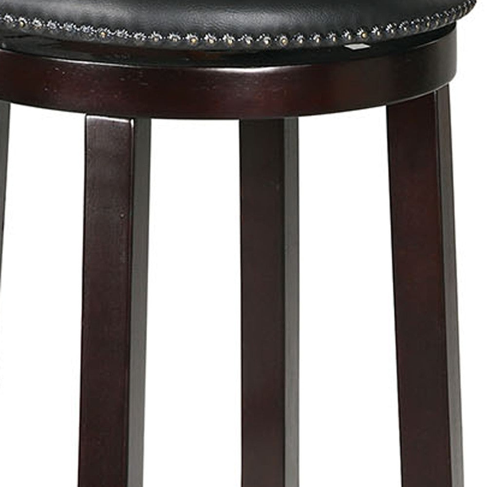 HomeRoots Chelsea Counter Height Stool With Swivel, PU & Espresso, Set of 2