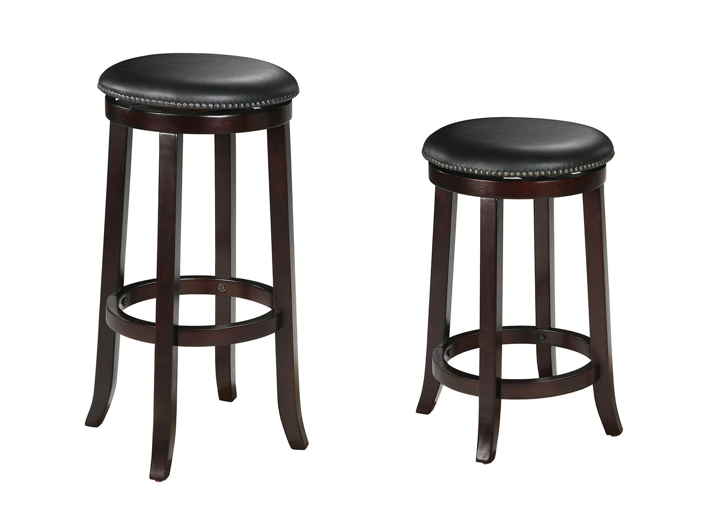 HomeRoots Chelsea Counter Height Stool With Swivel, PU & Espresso, Set of 2