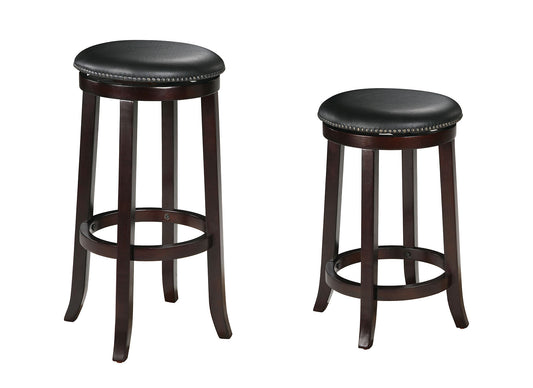 HomeRoots Chelsea Counter Height Stool With Swivel, PU & Espresso, Set of 2