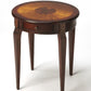 HomeRoots Cherry With Maple Inlay Round Accent Table