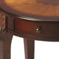 HomeRoots Cherry With Maple Inlay Round Accent Table