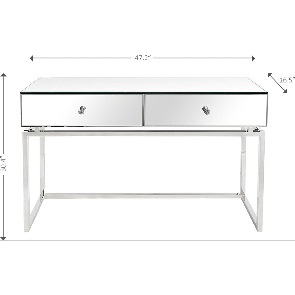 HomeRoots Chic Console Table in Silver Finish