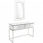 HomeRoots Chic Mirror And Console Table in Silver Finish