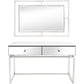 HomeRoots Chic Mirror And Console Table in Silver Finish
