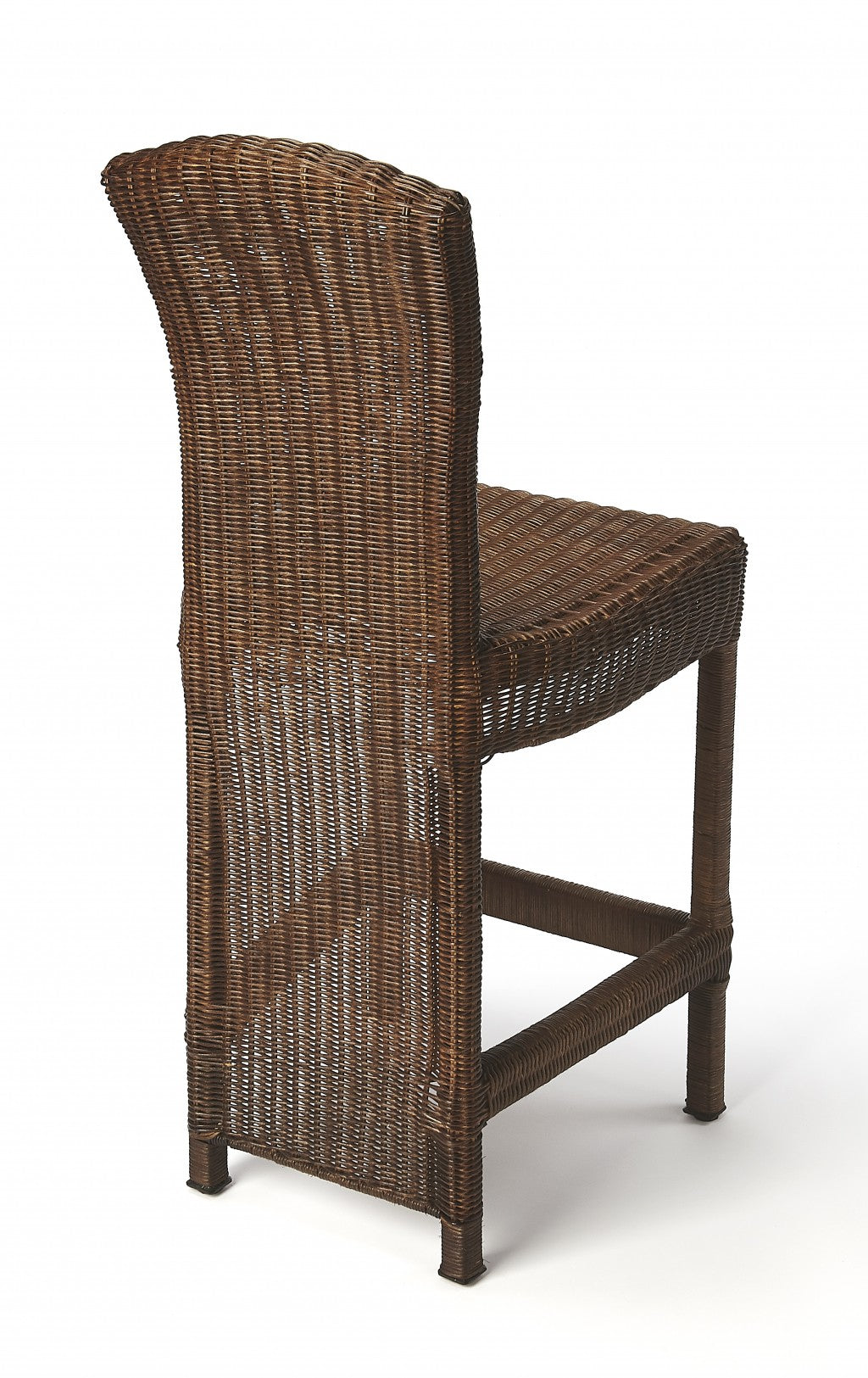 HomeRoots Chocolate Wicker Rattan Counter Stool