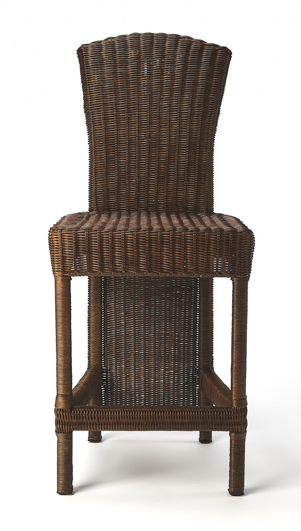HomeRoots Chocolate Wicker Rattan Counter Stool