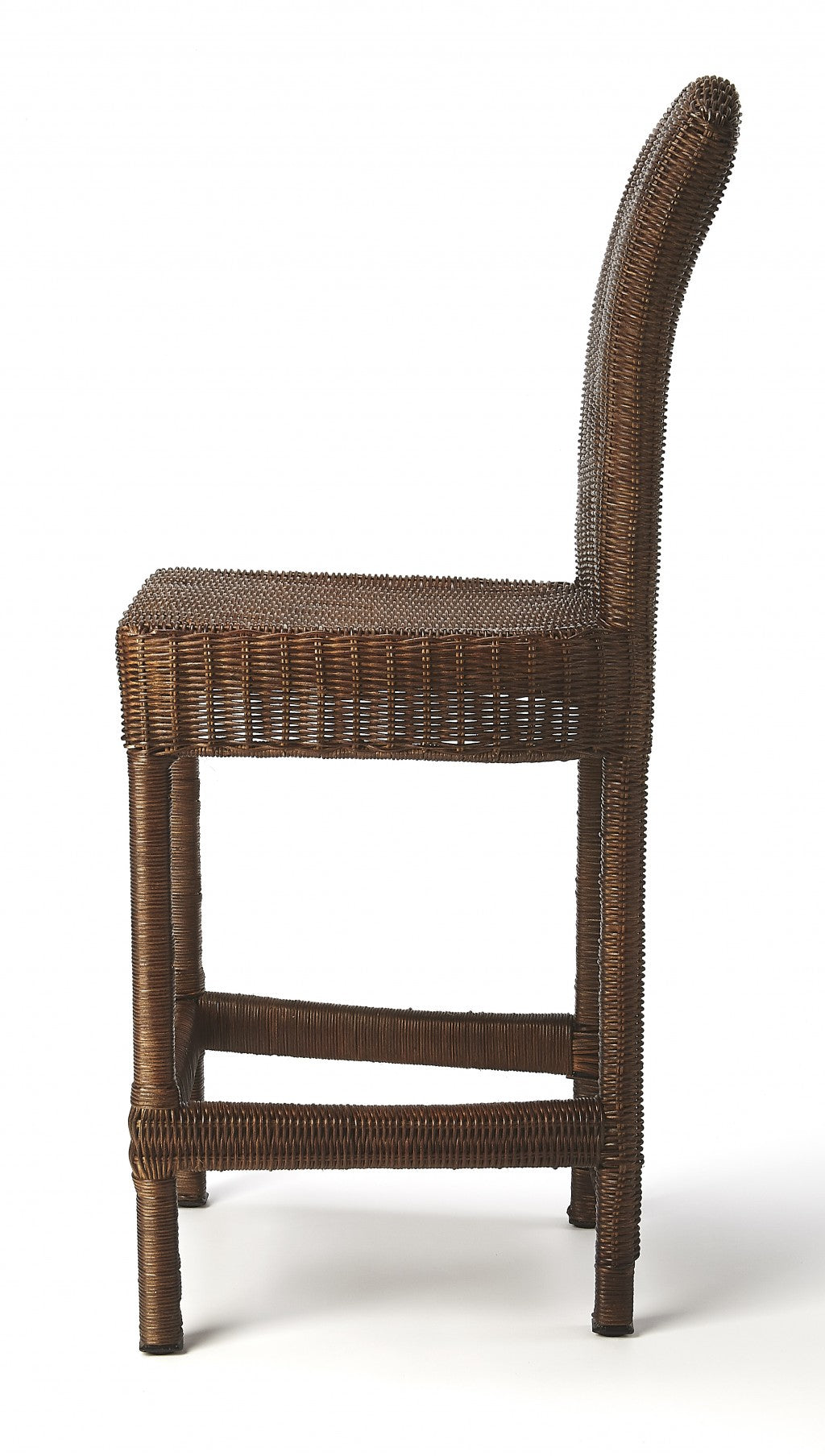 HomeRoots Chocolate Wicker Rattan Counter Stool