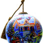 HomeRoots Christmas Home and Horse Carriage Hand Painted Mouth Blown Glass Ornament