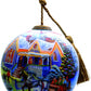 HomeRoots Christmas Home and Horse Carriage Hand Painted Mouth Blown Glass Ornament
