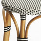 HomeRoots Classic Black And White Rattan Bar Stool