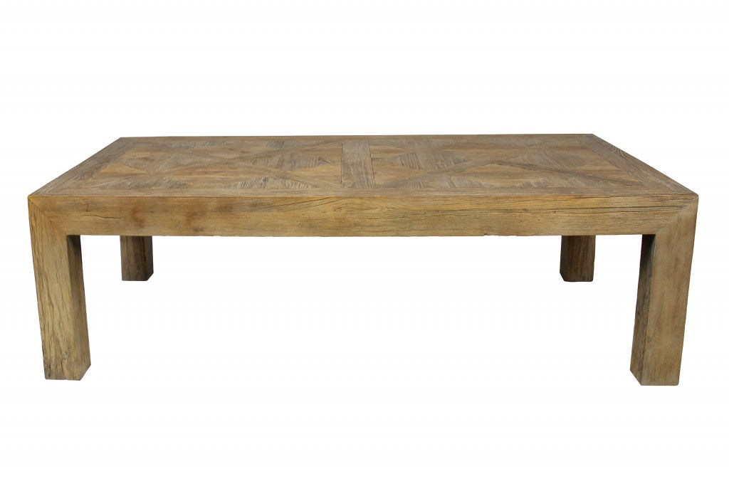 HomeRoots Classic Rectangular Wooden Coffee Table With Natural Finish