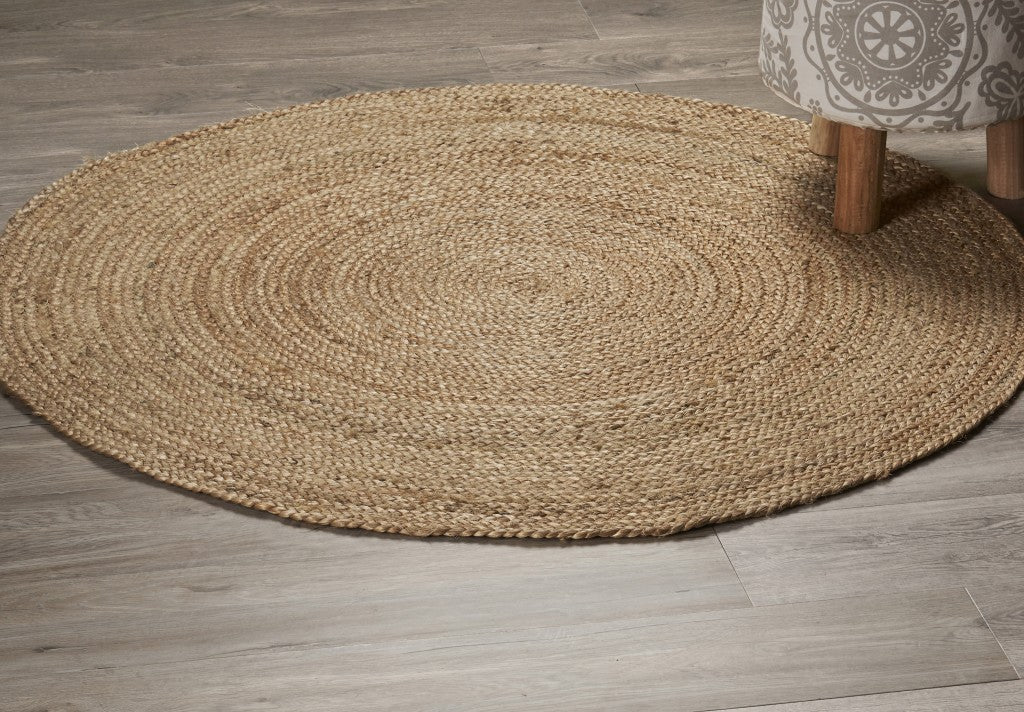 HomeRoots Classic Simple Natural Jute Area Rug