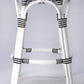 HomeRoots Classic White And Black Rattan Counter Stool