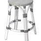 HomeRoots Classic White And Black Rattan Counter Stool