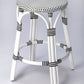HomeRoots Classic White And Black Rattan Counter Stool