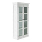 HomeRoots Classic White And Glass Double Door Storage Cabinet