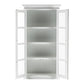 HomeRoots Classic White And Glass Double Door Storage Cabinet