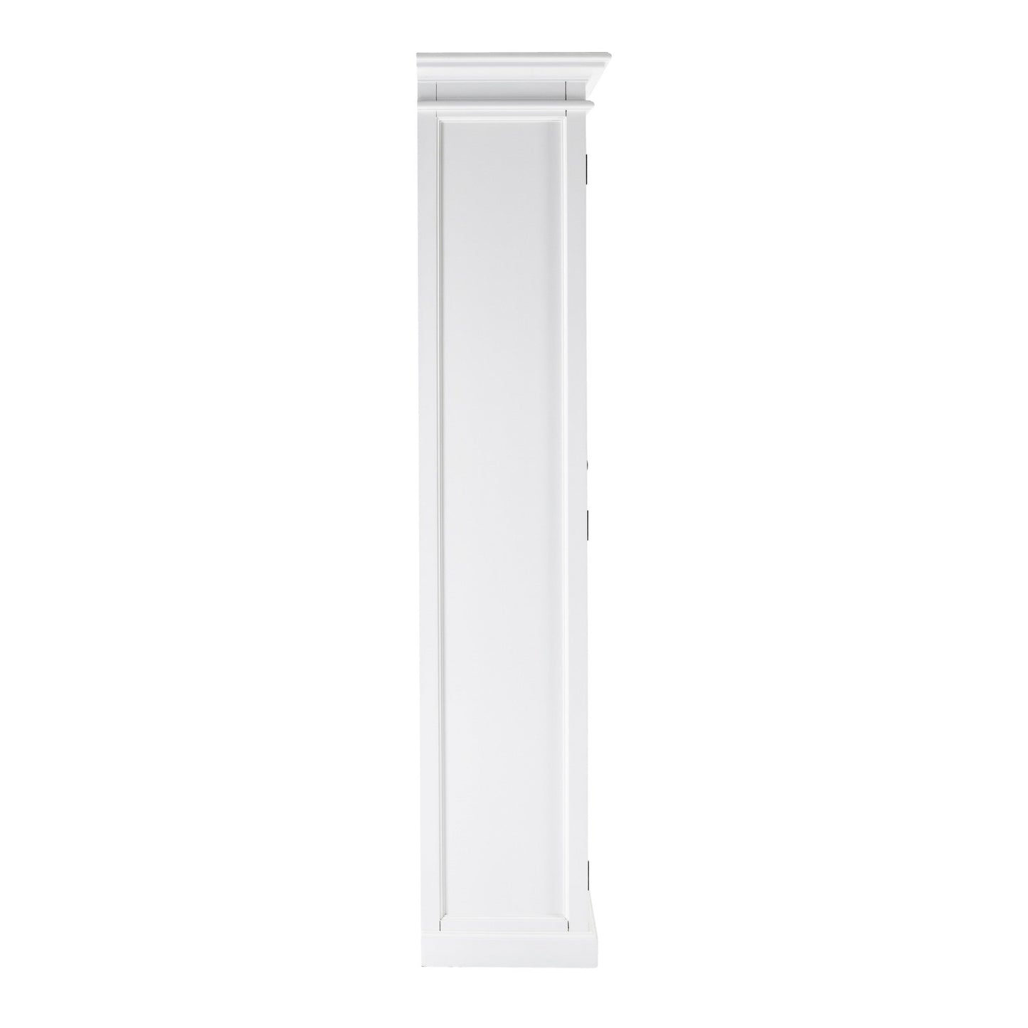 HomeRoots Classic White And Glass Double Door Storage Cabinet