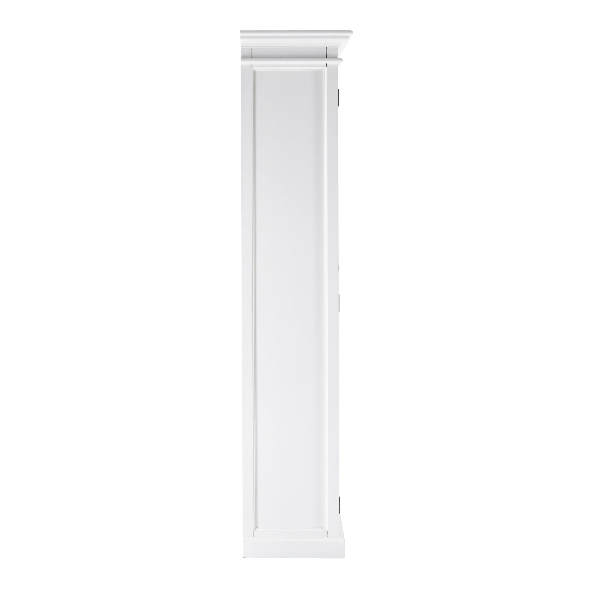 HomeRoots Classic White And Glass Double Door Storage Cabinet