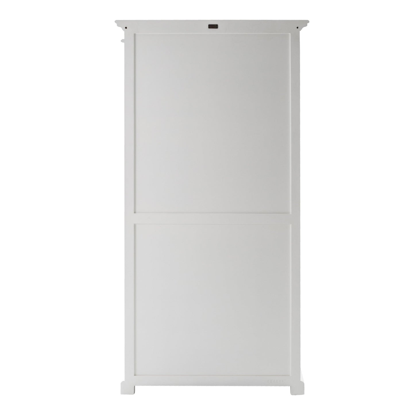 HomeRoots Classic White And Glass Double Door Storage Cabinet