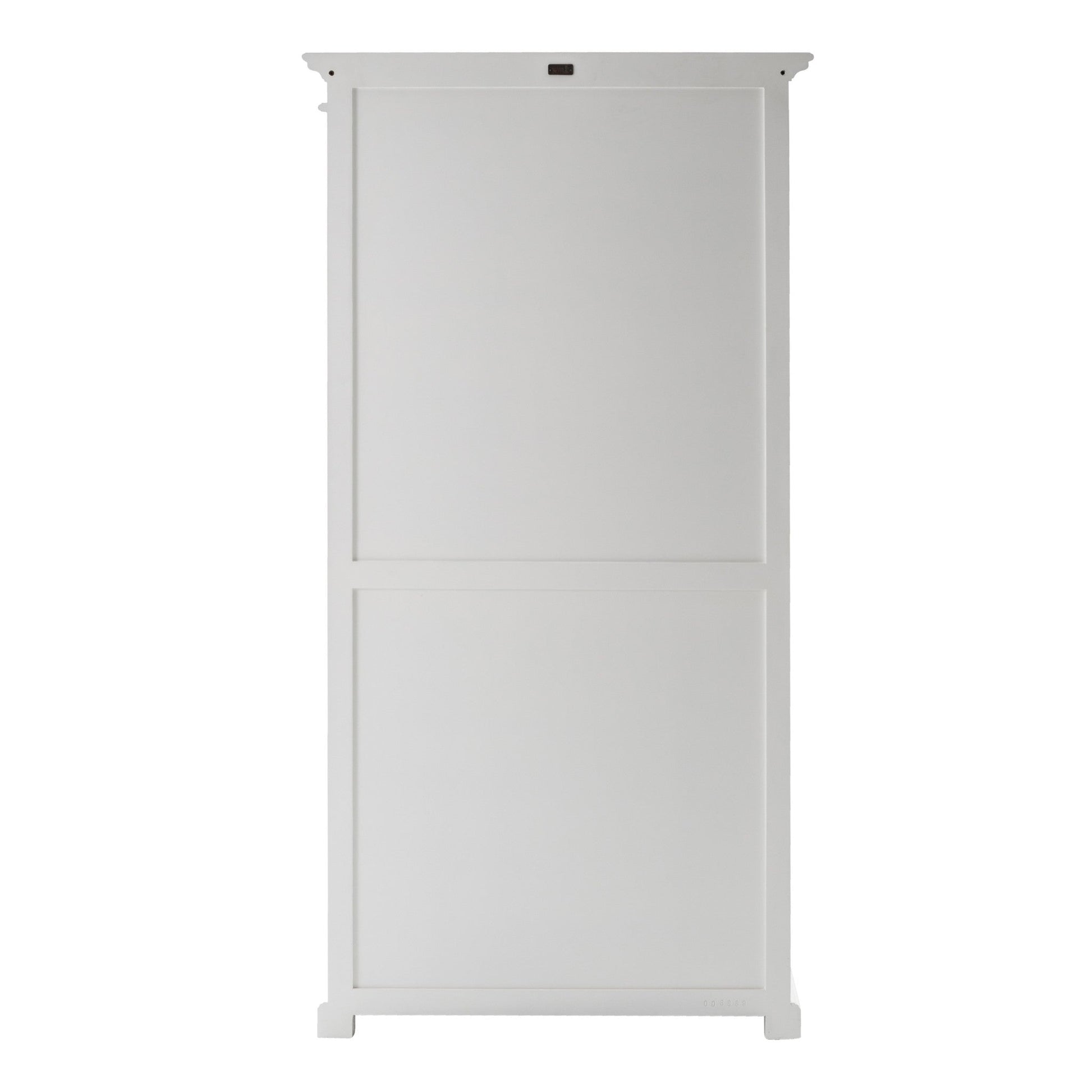 HomeRoots Classic White And Glass Double Door Storage Cabinet