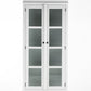 HomeRoots Classic White And Glass Double Door Storage Cabinet