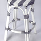 HomeRoots Classic White And Navy Blue Rattan Counter Stool