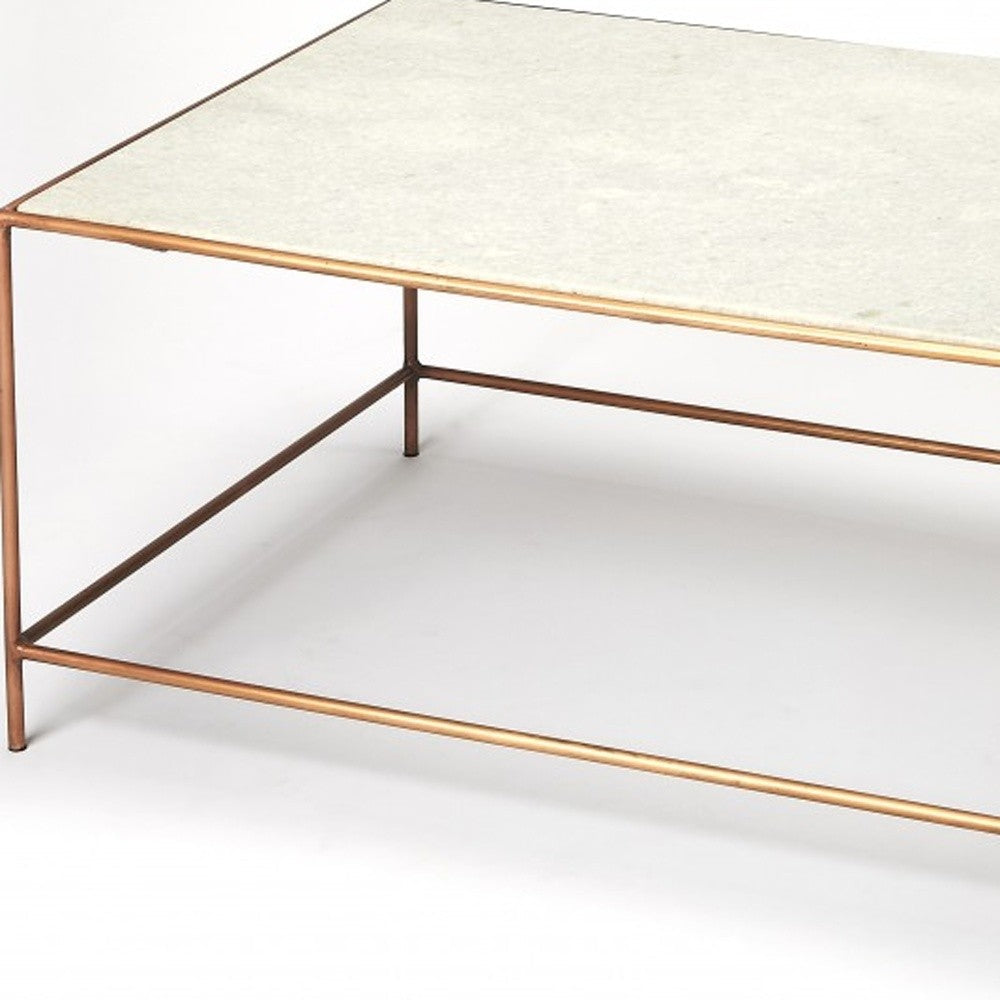 HomeRoots Classic White Marble Coffee Table