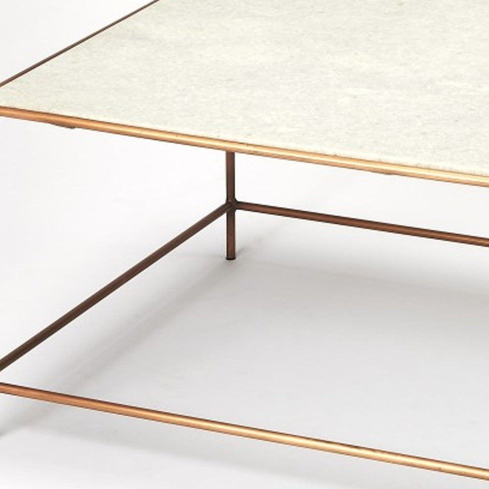 HomeRoots Classic White Marble Coffee Table