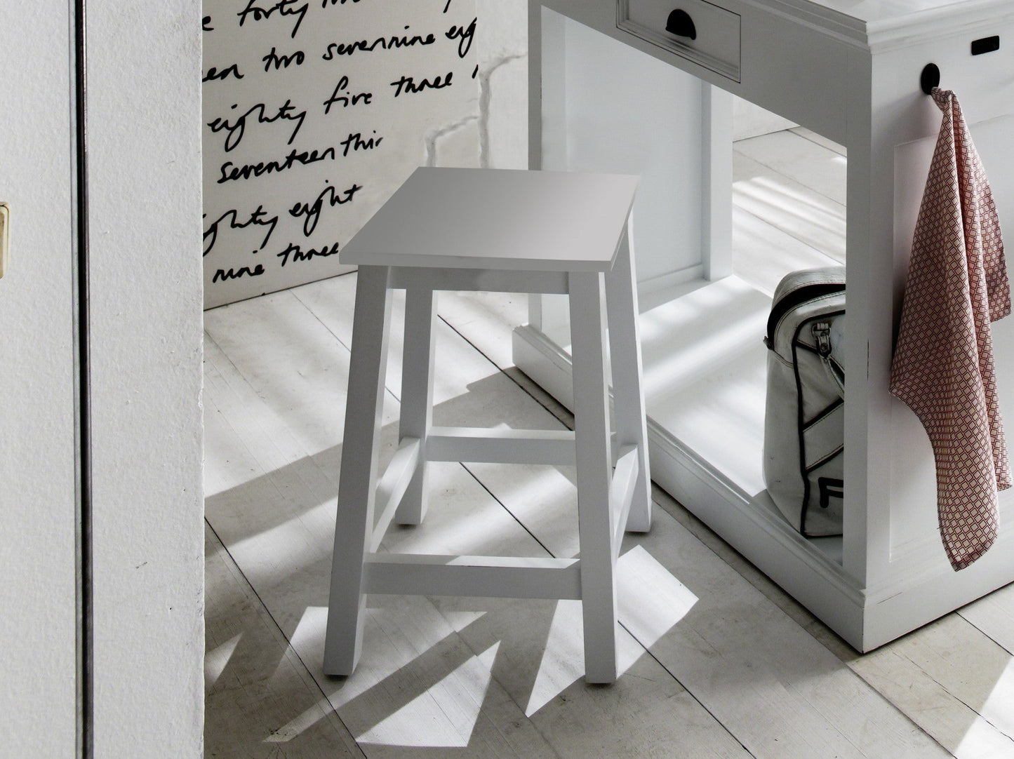 HomeRoots Classic White Stool
