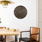 HomeRoots Classy Dark Stain Gold and Wood Wall Clock