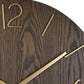 HomeRoots Classy Dark Stain Gold and Wood Wall Clock
